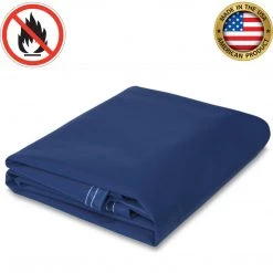 Mauritzon 18 Oz. Flame Retardant Vinyl Tarp - Blue Flame Retardant Vinyl Tarps