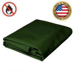 Mauritzon 18 Oz. Flame Retardant Vinyl Tarp - Green Flame Retardant Vinyl Tarps